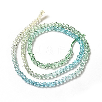 Transparent Gradient Color Glass Beads Strands GLAA-H021-01B-24-1