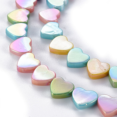 Electroplated Natural Freshwater Shell Beads Strands X-SHEL-N026-170-1