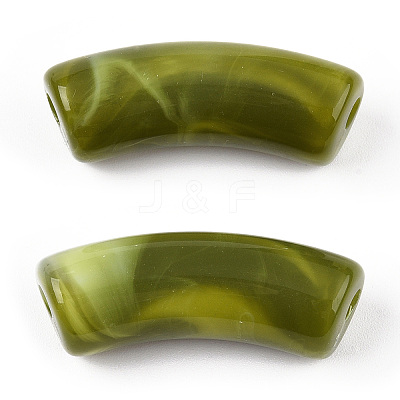 Opaque Two Tone Color Acrylic Beads MACR-ZX023-01A-1