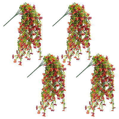 4Pcs Plastic Artificial Violet Vine for Wedding Decoration DIY-WR0005-32E-1