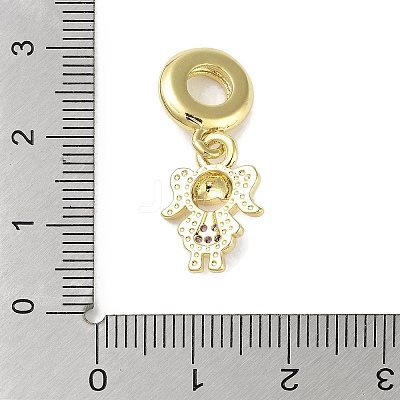 Rack Plating Brass Pave Cubic Zirconia European Dangle Charms X-KK-R163-08B-G-1
