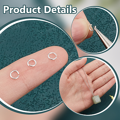 220Pcs 925 Sterling Silver Open Jump Rings STER-PH0001-49-1