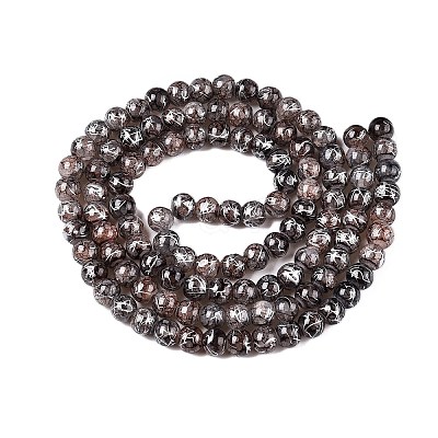 Drawbench Crackle Glass Beads Strands GLAA-N006-8mm-01-1