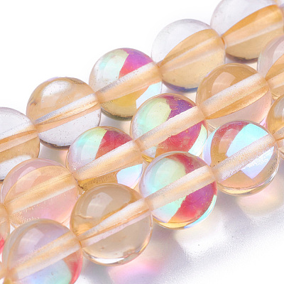 Synthetic Moonstone Beads Strands G-F143-6mm-15-1