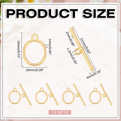 12Pcs Eco-friendly Brass Toggle Clasps KK-ME0002-29-1