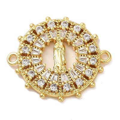 Religion Brass Pave Clear Cubic Zirconia Connector Charms FIND-Z041-13B-1