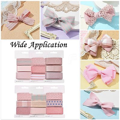 9 Yards 3 Styles Polyester Ribbon SRIB-A014-B17-1
