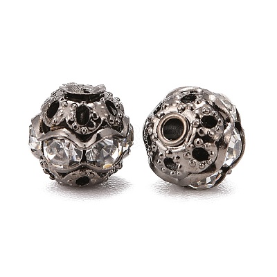 Brass Rhinestone Beads X-RB-A011-6mm-01B-1