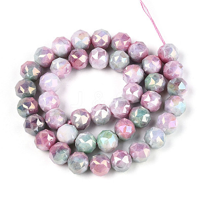Anti-Tarnish Electroplate Glass Beads Strands GLAA-N010-10mm-09-1