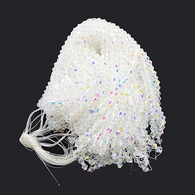 Imitate Austrian Crystal Electroplate Bicone Glass Bead Strands GLAA-F029-5x5mm-A01-1