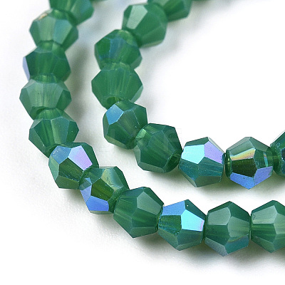 Opaque Solid Color Electroplate Glass Beads Strands EGLA-A039-P2mm-L07-1