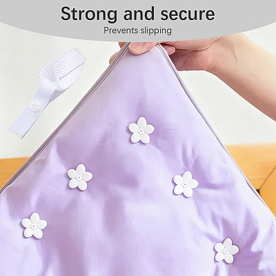 Polyester & Pom Removable Quilt Cover Corner Fasteners Button Straps FIND-CP0003-68-1