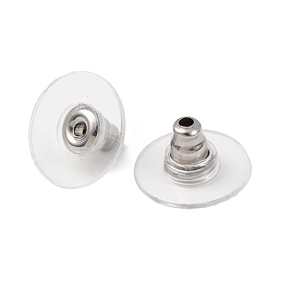 304 Stainless Steel Bullet Clutch Earring Backs X-STAS-Q189-02-1