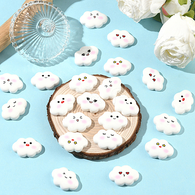 40Pcs 8 Styles Funny Opaque Resin Cabochons RESI-SC0036-69-1