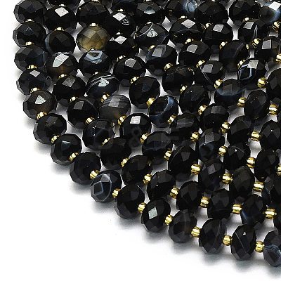 Natural Banded Agate Beads Strands G-P573-A15-01-1