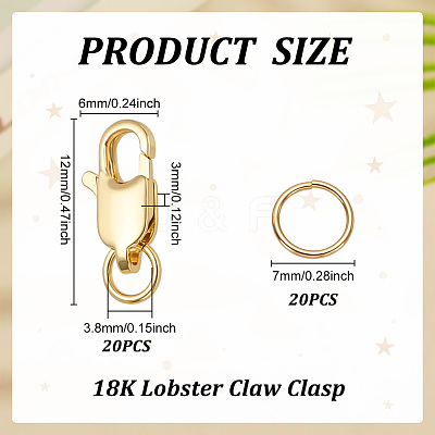 20Pcs Brass Lobster Claw Clasps KK-ME0003-50-1
