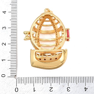 Brass Micro Pave Cubic Zirconia Pendants CU-CBAB3AD-04G-02-1