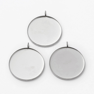 Non-Tarnish 304 Stainless Steel Pendant Cabochon Settings LS-STAS-L253-011B-P-1