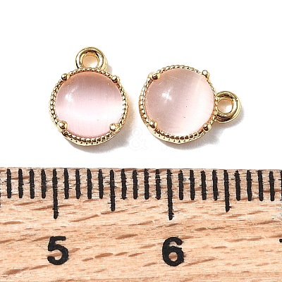 Flat Round Brass Charms KK-D024-03D-G-1