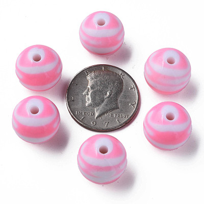 Opaque Striped Acrylic Beads MACR-S373-27B-05-1