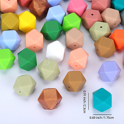 Hexagonal Silicone Focal Beads SI-JX0020A-104-1