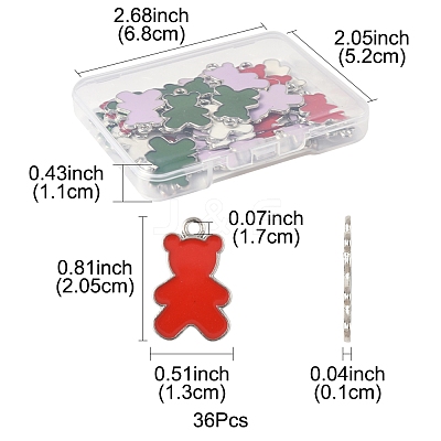 36Pcs Alloy Enamel Pendants ENAM-FS0002-88P-1