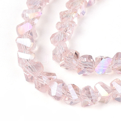 Electroplate Transparent Glass Beads Strands X-GLAA-N021-4mm-10-1