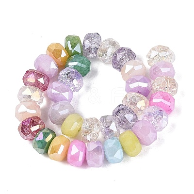 Mixed Styles Electroplate Crackle Glass Beads Strands EGLA-Q135-01A-A01-1