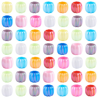 100Pcs Pearlized UV Plating Opaque Acrylic European Beads SACR-TA0001-77C-1