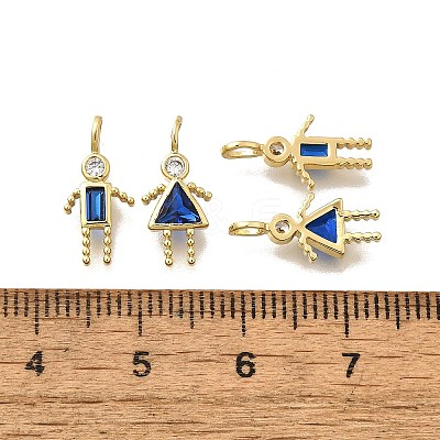 Brass Micro Pave Cubic Zirconia Pendants KK-D339-02G-09-1