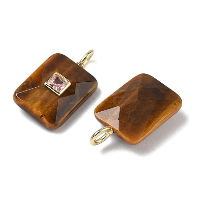 Natural Tiger Eye Pendants G-I391-03G-04-1