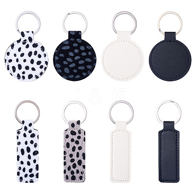 16Pcs 8 Styles PU Leather Keychain KEYC-TA0001-39-1
