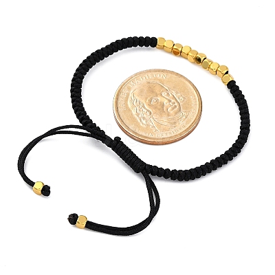 Polyester Cord Braided Bead Bracelets for Women Men BJEW-L698-02G-01-1