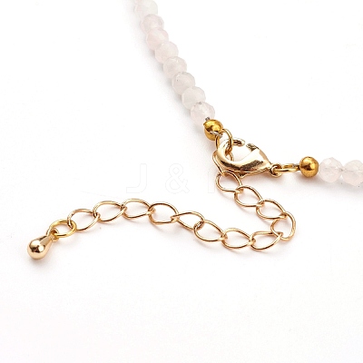 Natural Rose Quartz Beaded Necklaces NJEW-JN03315-02-1