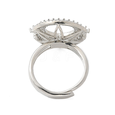 Flat Round Brass Micro Pave Cubic Zirconia Adjustable Ring Settings LS-KK-K297-06P-1