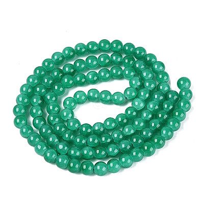 Baking Paint Crackle Glass Beads Strands X-DGLA-Q023-8mm-YS22-1