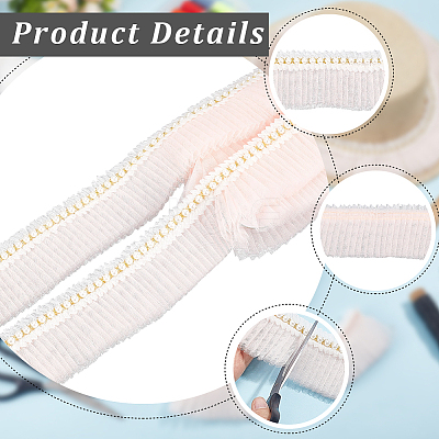 5Yards Polyester Lace Ribbon SRIB-GF0001-74A-1