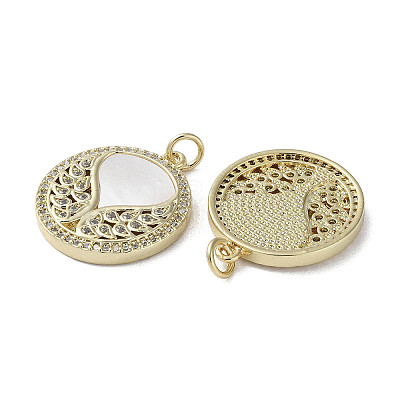 Brass Micro Pave Cubic Zirconia Pendants KK-G485-09G-1