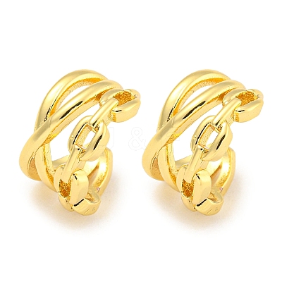 Brass Cuff Earrings EJEW-C104-153G-1