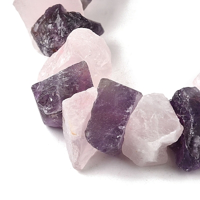 Natural Rose Quartz & Amethyst Beads Strands G-I283-F10-1