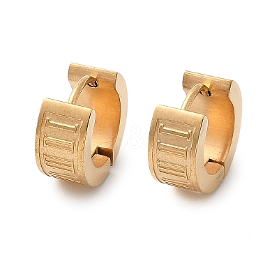 304 Stainless Steel Polishing Effect Hoop Earrings EJEW-M001-39G-1