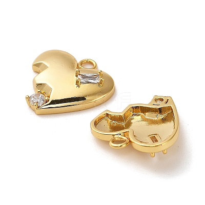 Brass Micro Pave Cubic Zirconia Pendants KK-P285-12G-1