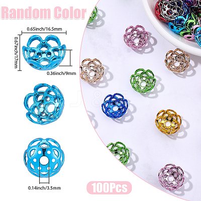 100Pcs UV Plated ABS Bead Caps OACR-SP0002-20-1