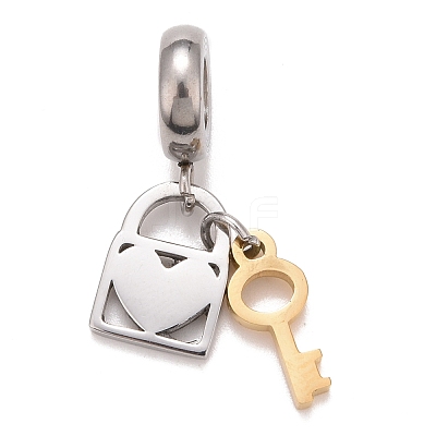 304 Stainless Steel European Dangle Charms STAS-I194-10GP-1