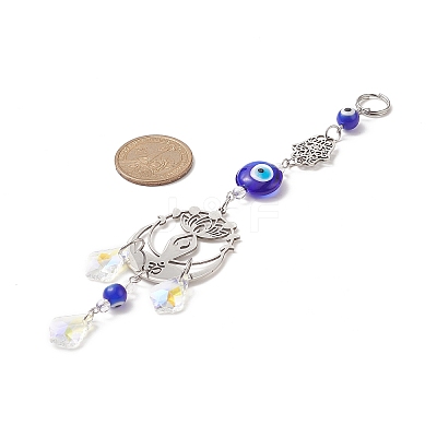 Evil Eye Lampwork Window Hanging Suncatchers HJEW-JM00936-1