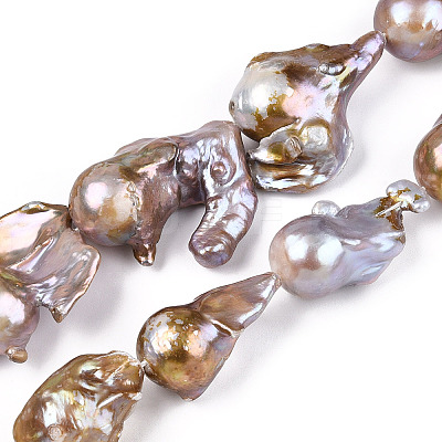 Natural Baroque Pearl Keshi Pearl Beads Strands PEAR-S019-04D-1