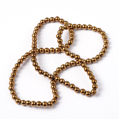 Non-magnetic Synthetic Hematite Beads Strands X-G-G091-4mm-1-1