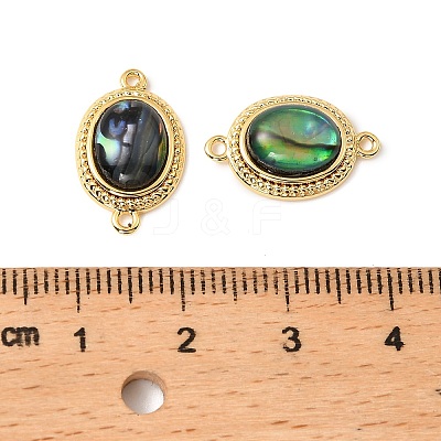 Natural Paua Shell Oval Connector Charms KK-G538-47G-1