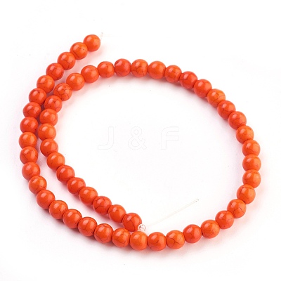 1 Strand Synthetic Turquoise Round Beads Strands X-TURQ-G106-8mm-02G-1