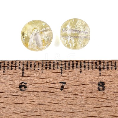 Transparent Spray Painting Crackle Glass Beads GLAA-L046-01B-10-1